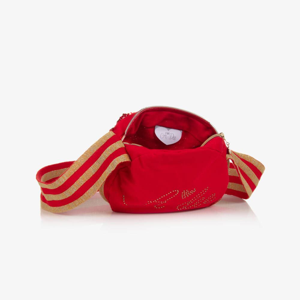 A Dee-Girls Red & Gold Sequin Bag (18cm) | Childrensalon Outlet