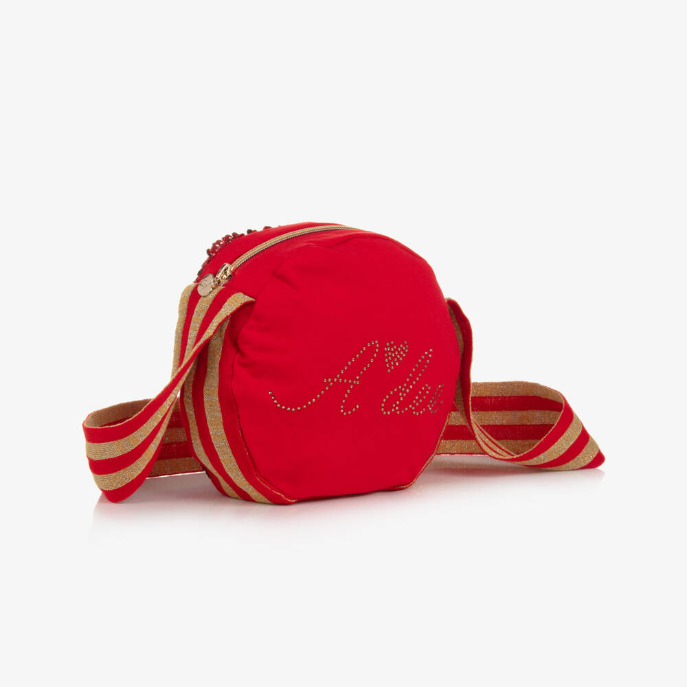 A Dee-Girls Red & Gold Sequin Bag (18cm) | Childrensalon Outlet