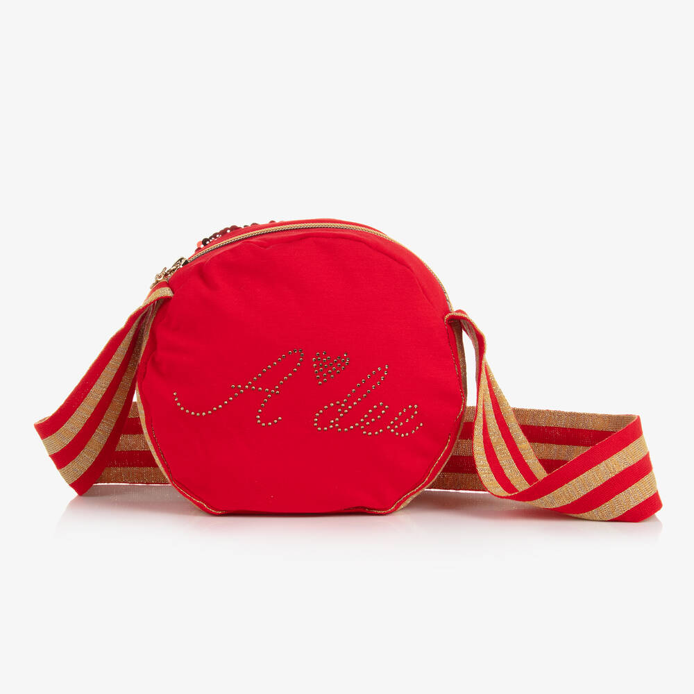 A Dee - Girls Red & Gold Sequin Bag (18cm) | Childrensalon