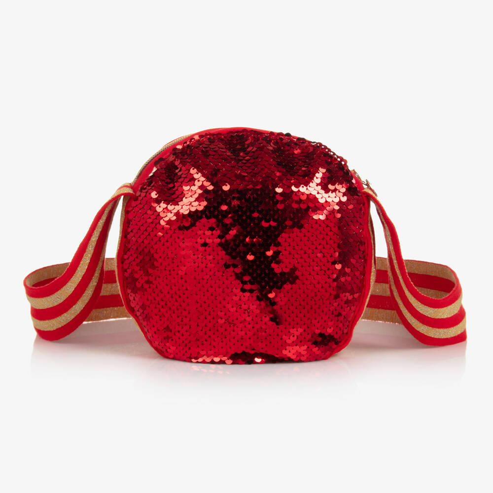 A Dee-Girls Red & Gold Sequin Bag (18cm) | Childrensalon Outlet