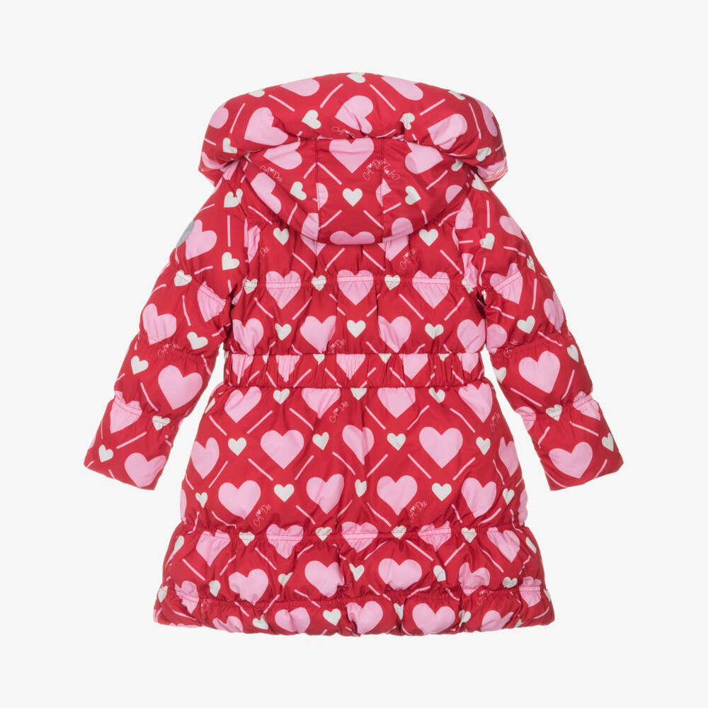 A Dee-Куртка-пуховик с красными сердцами для девочек | Childrensalon Outlet