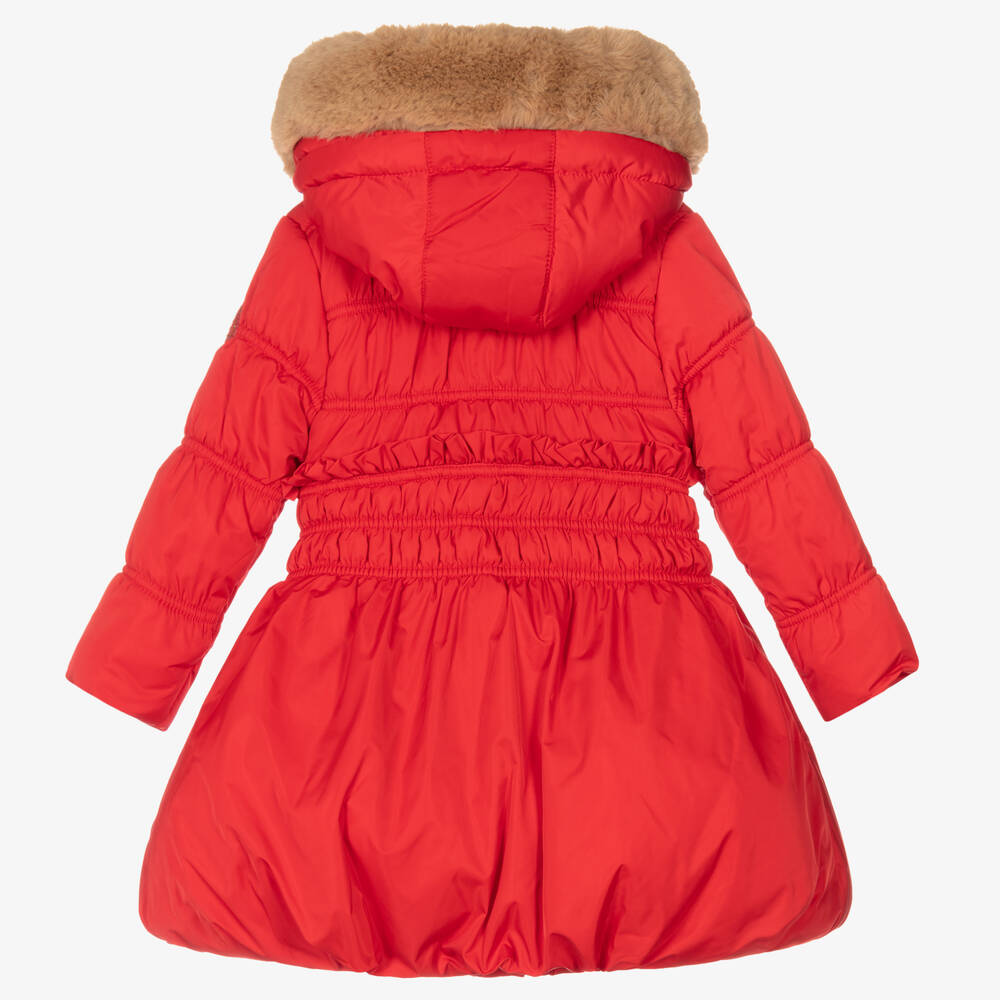 A Dee-Красный пуховик с капюшоном для девочек | Childrensalon Outlet