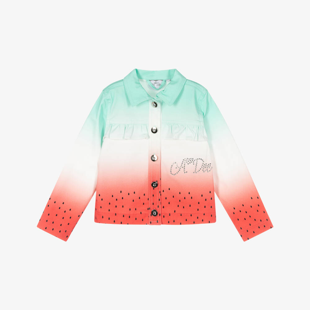 A Dee-Girls Red Ombré Cotton Jacket | Childrensalon Outlet