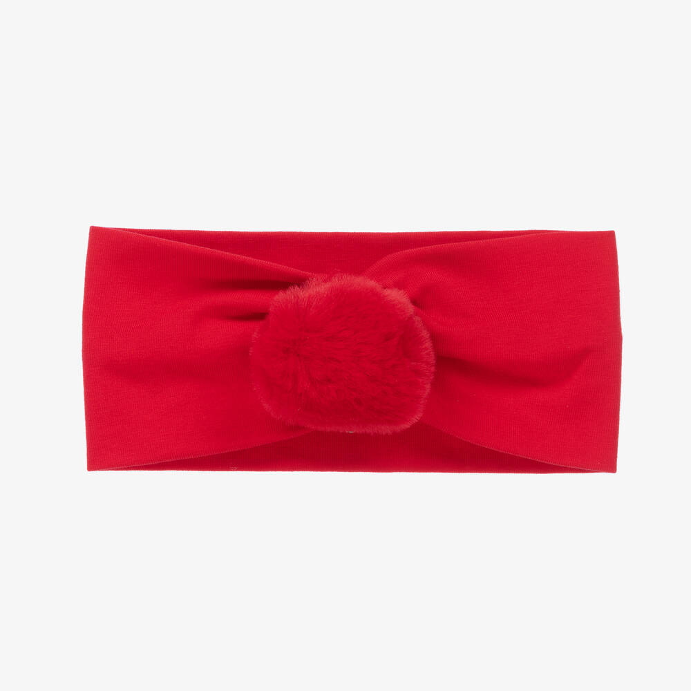 A Dee - Bandeau rouge à pompon fille | Childrensalon