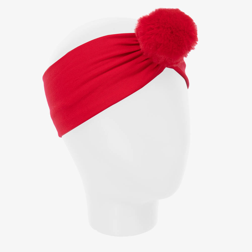 A Dee-Красная повязка на голову с помпоном | Childrensalon Outlet
