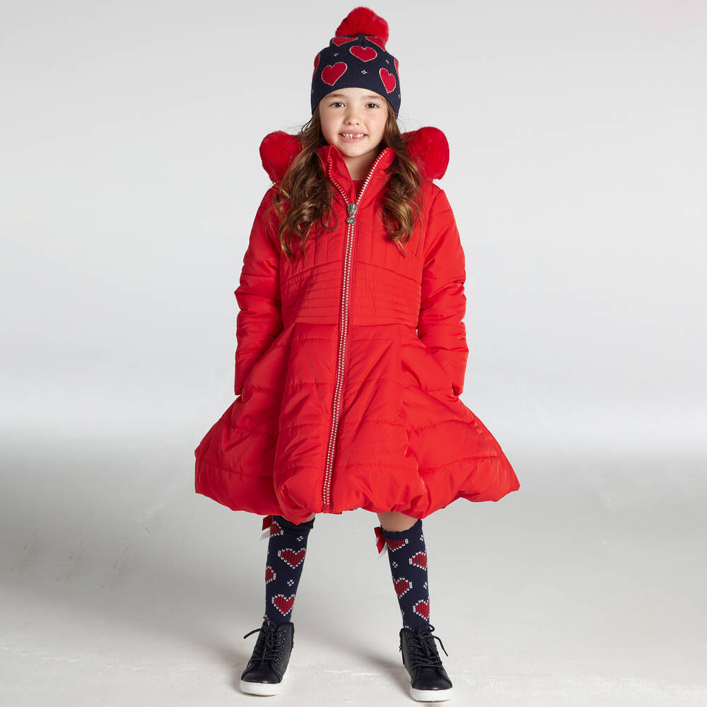 A Dee-Girls Red Puffer Coat | Childrensalon Outlet
