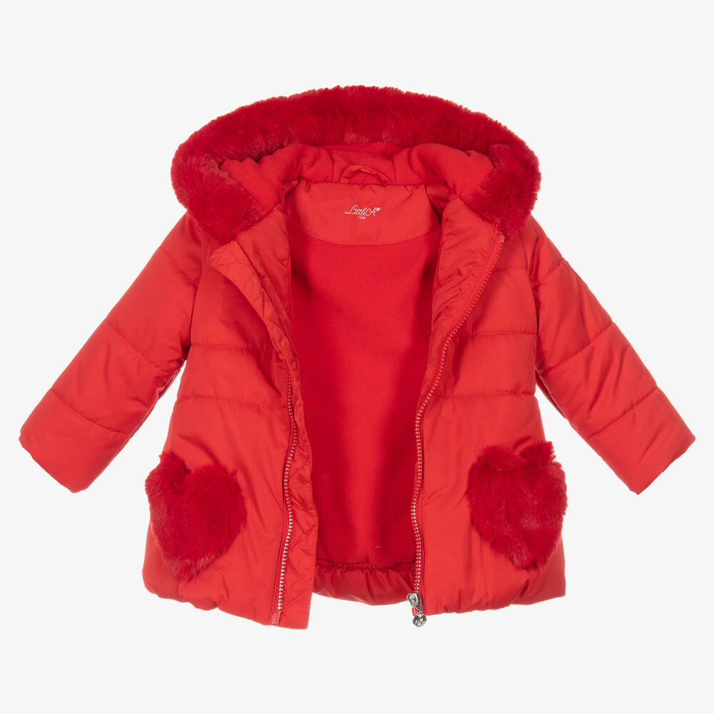 A Dee Girls Red Puffer Coat Childrensalon Outlet