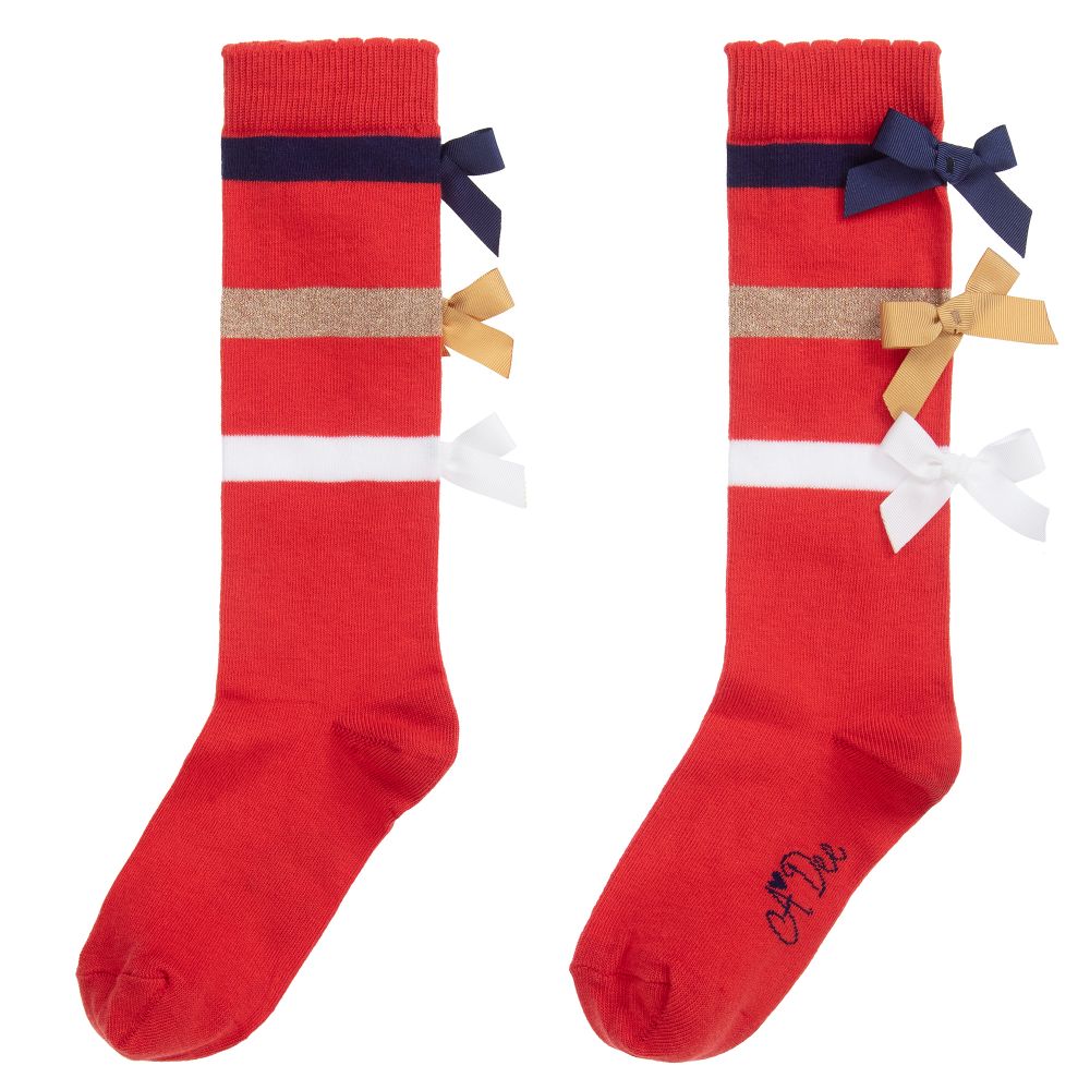 A Dee-Красные носки с бантиками для девочек | Childrensalon Outlet
