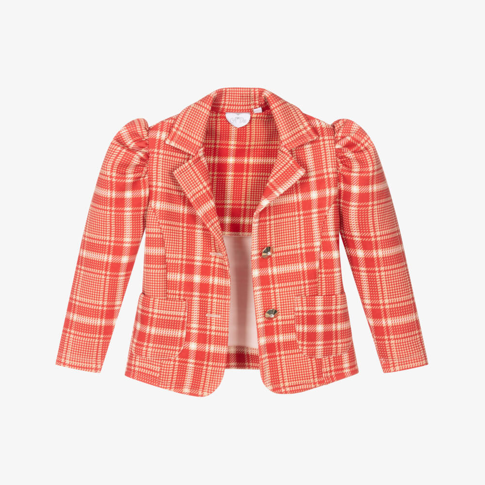A Dee-Girls Red Tartan Blazer | Childrensalon Outlet