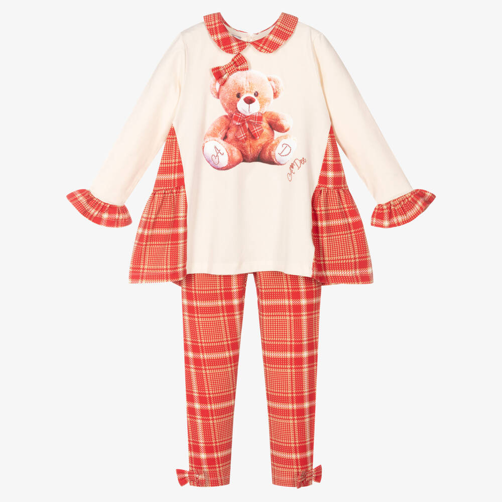 A Dee - Rotes Leggings-Set mit Karos | Childrensalon