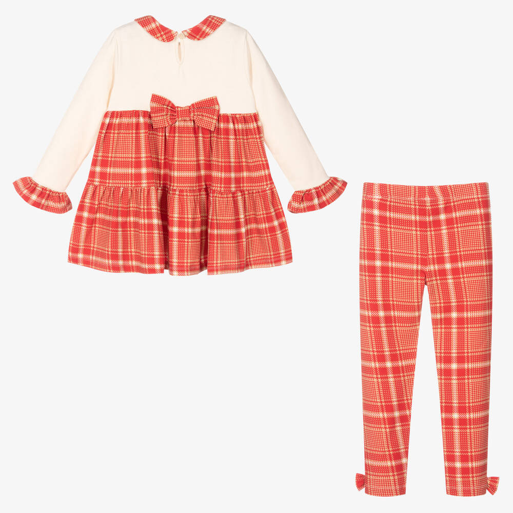 A Dee Girls Red Tartan Leggings Set Childrensalon Outlet