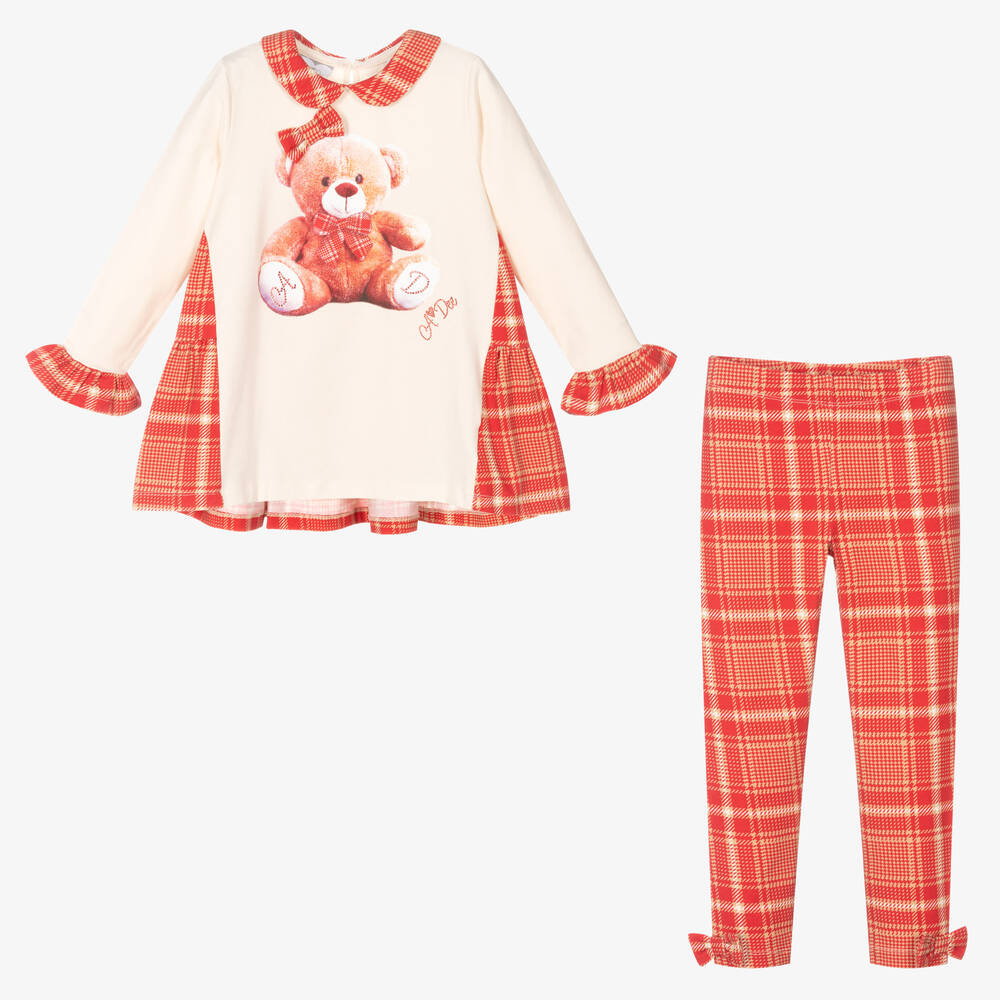 A Dee Girls Red Tartan Leggings Set Childrensalon Outlet