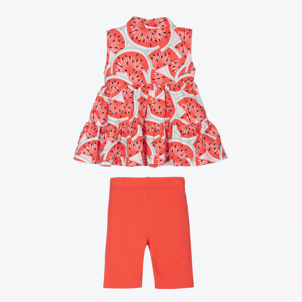 A Dee-Girls Red Watermelon Shorts Set | Childrensalon Outlet