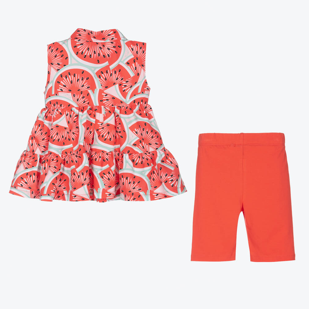 A Dee-Girls Red Watermelon Shorts Set | Childrensalon Outlet