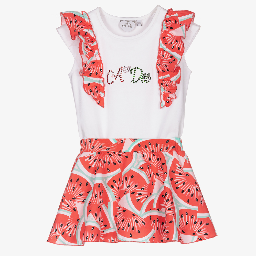 A Dee - Rotes Wassermelonen-Skort-Set (M) | Childrensalon