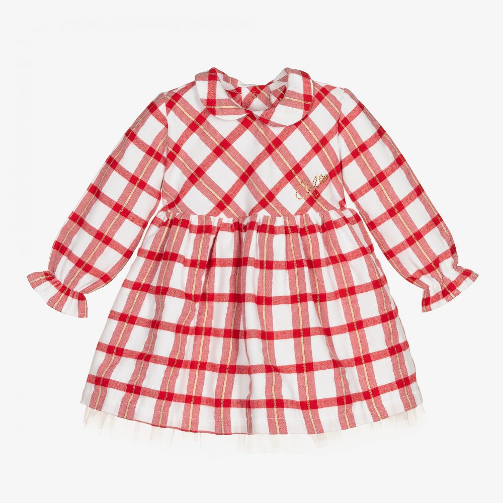 A Dee - girls Red & White Check Dress | Childrensalon