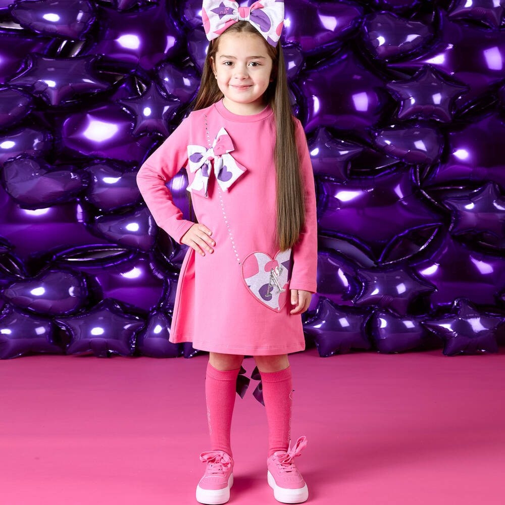 A Dee-Girls Rose Cotton Sparkle Dress | Childrensalon Outlet