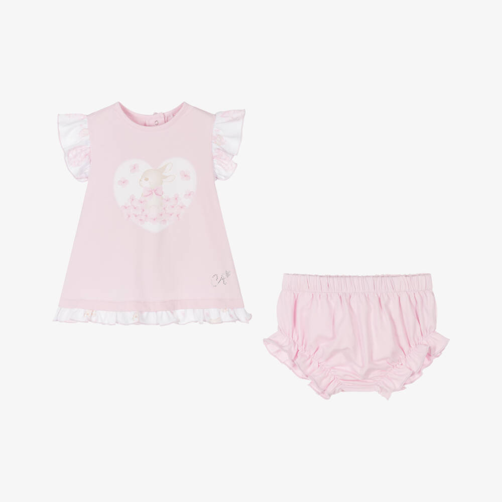 A Dee-Girls Rosy Bunny Cotton Frock | Childrensalon Outlet