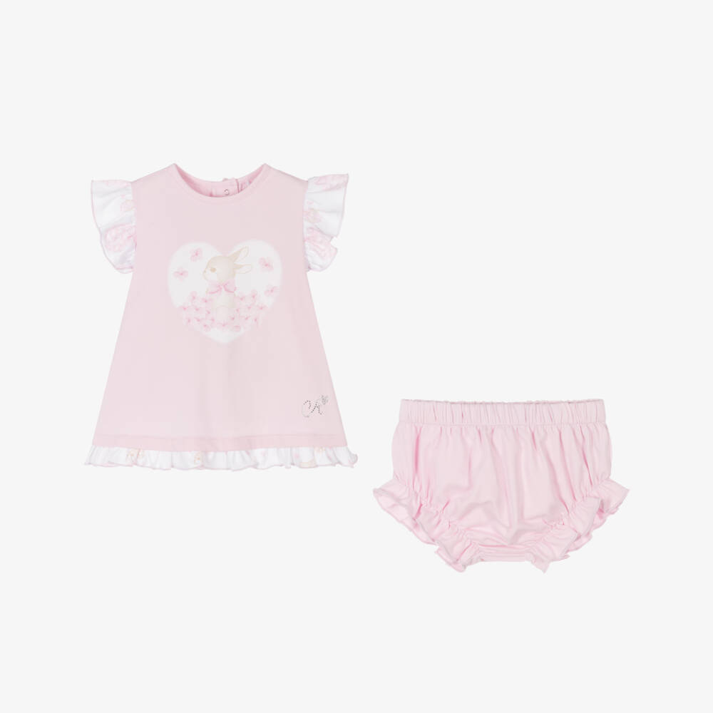 A Dee-Платье из хлопка с розовым зайчиком для девочек | Childrensalon Outlet