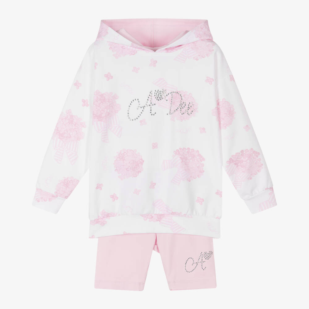 A Dee-Girls Rosy Floral Hoodie & Shorts Ensemble | Childrensalon Outlet