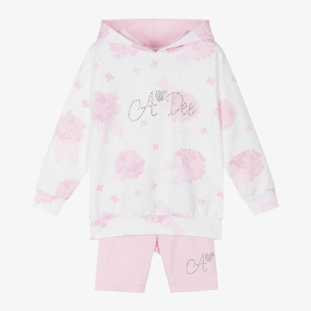 A Dee-Girls Rosy Floral Hoodie & Shorts Ensemble | Childrensalon Outlet