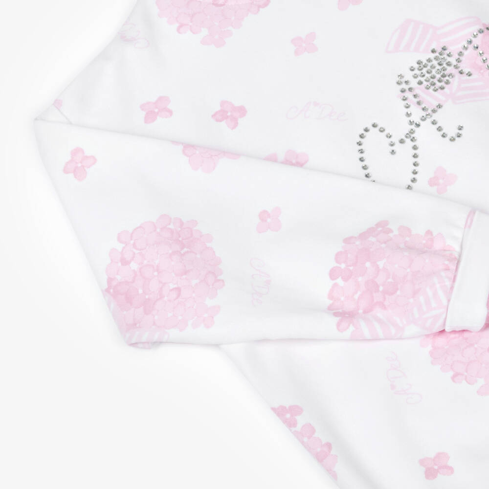 A Dee-طقم هودي وشورت بناتي مزهر بلون وردي | Childrensalon Outlet