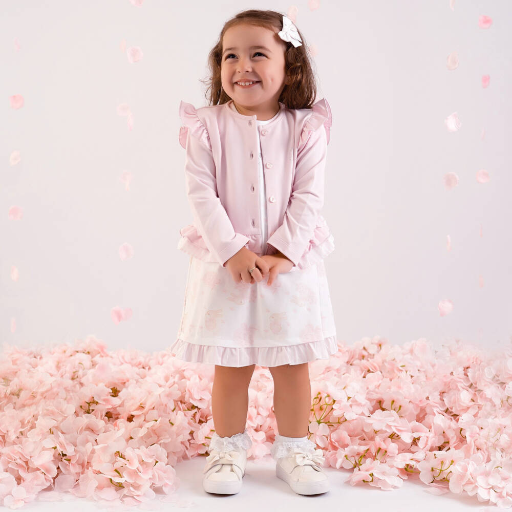 A Dee-Girls Rosy Ruffle Knit Cardigan | Childrensalon Outlet