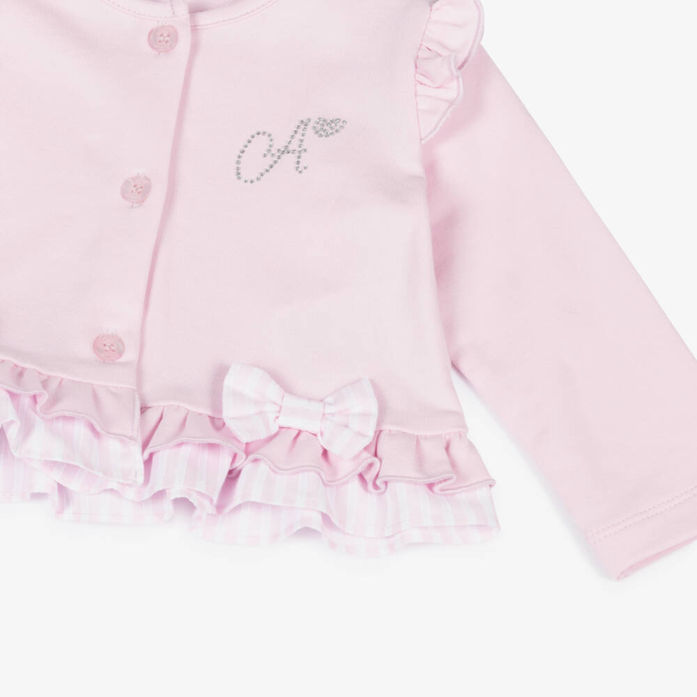 A Dee-Girls Rosy Ruffle Knit Cardigan | Childrensalon Outlet