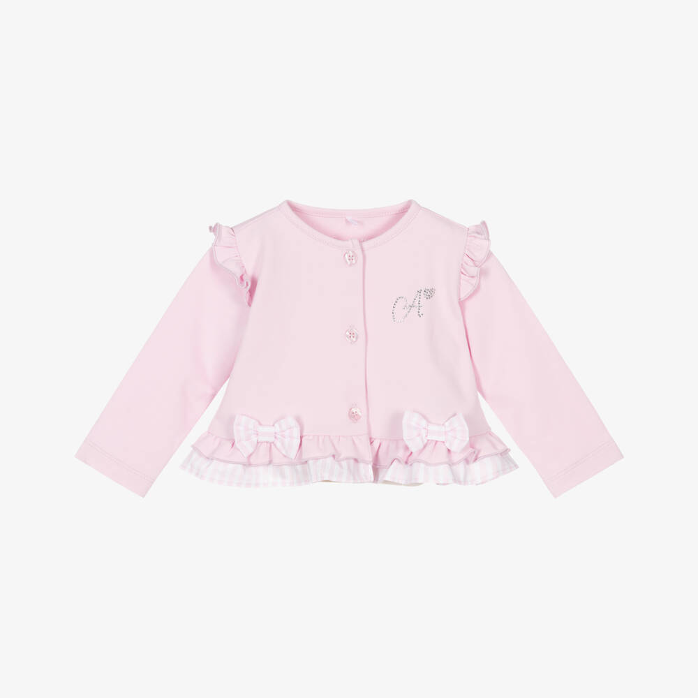 A Dee-Girls Rosy Ruffle Knit Cardigan | Childrensalon Outlet