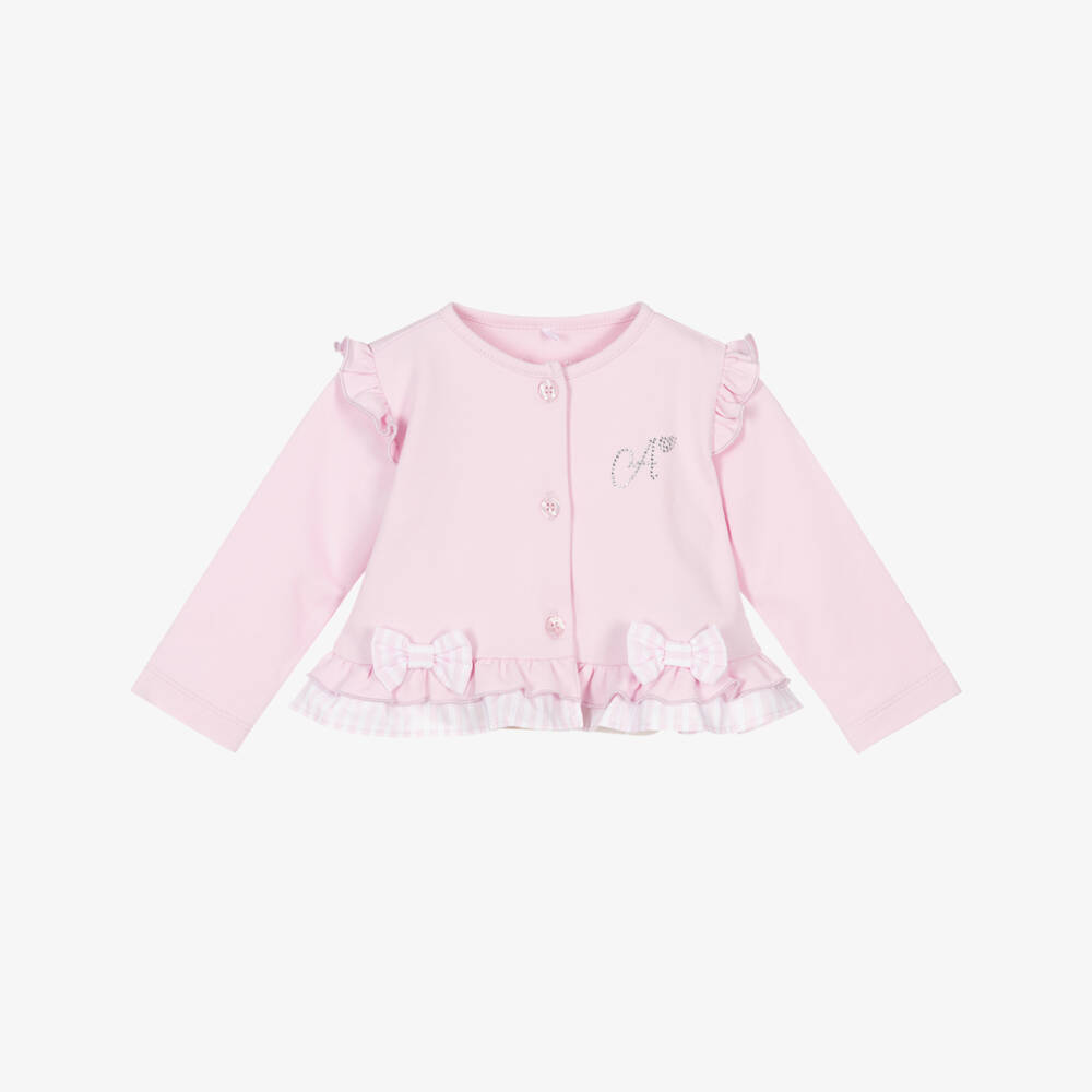 A Dee-Girls Rosy Ruffle Knit Cardigan | Childrensalon Outlet
