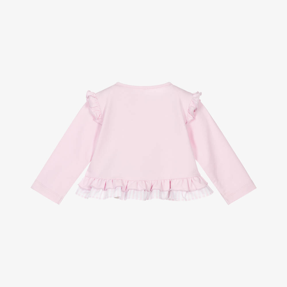A Dee-Girls Rosy Ruffle Knit Cardigan | Childrensalon Outlet