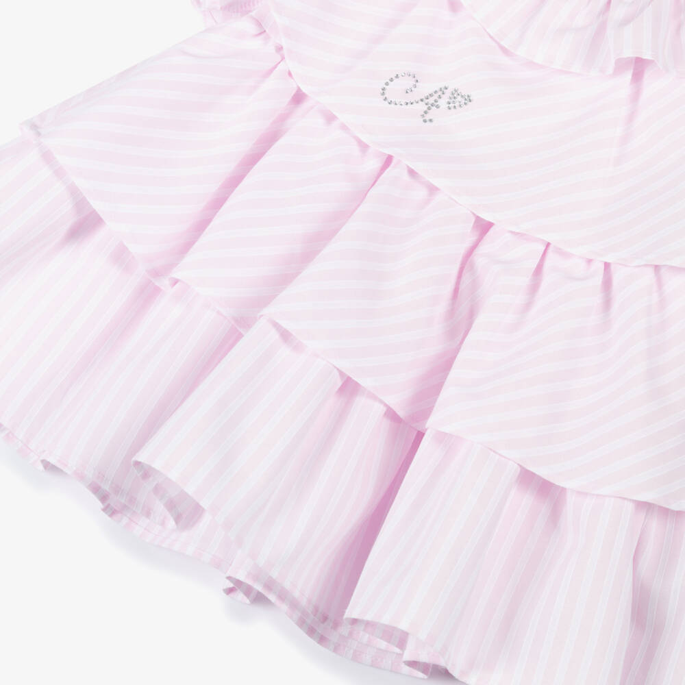 A Dee-Girls Rosy Striped Cotton Frock | Childrensalon Outlet