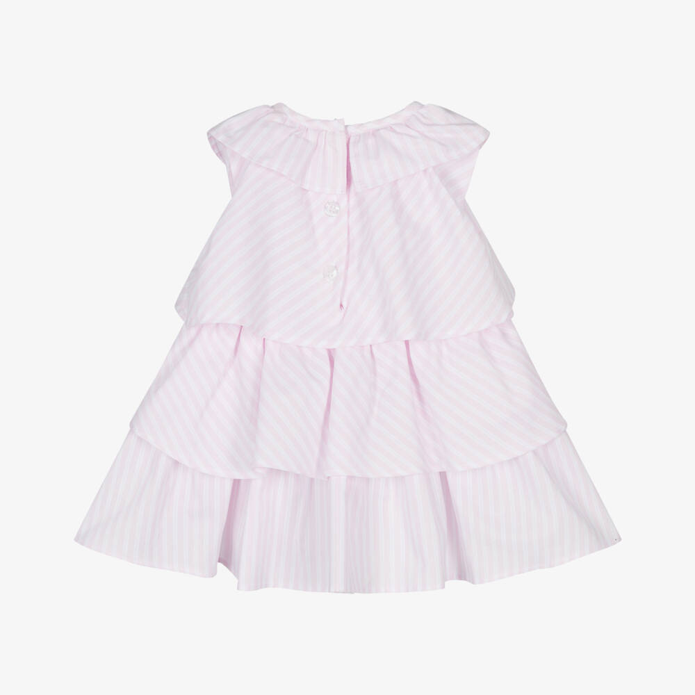 A Dee-Girls Rosy Striped Cotton Frock | Childrensalon Outlet
