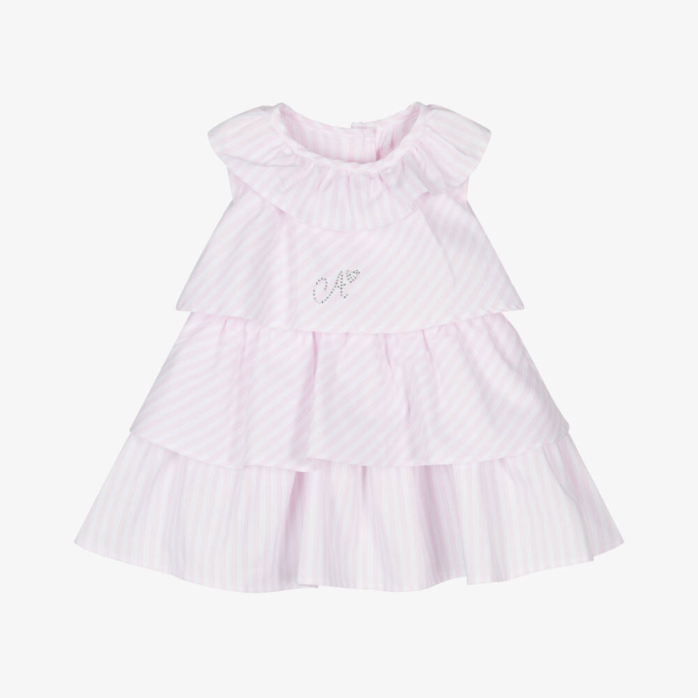 A Dee-Girls Rosy Striped Cotton Frock | Childrensalon Outlet