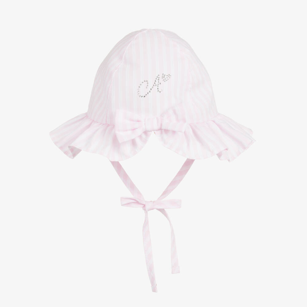 A Dee-Girls Rosy Striped Cotton Sun Bonnet | Childrensalon Outlet