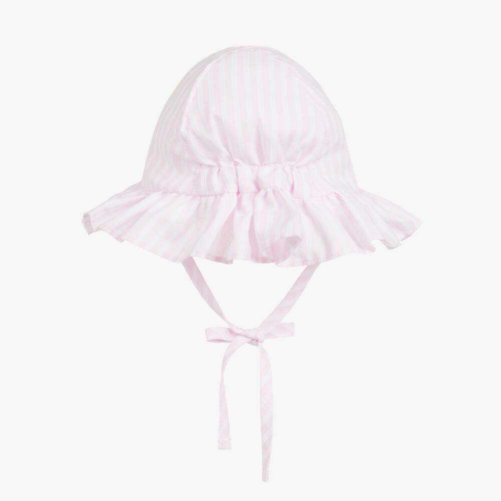 A Dee-Girls Rosy Striped Cotton Sun Bonnet | Childrensalon Outlet