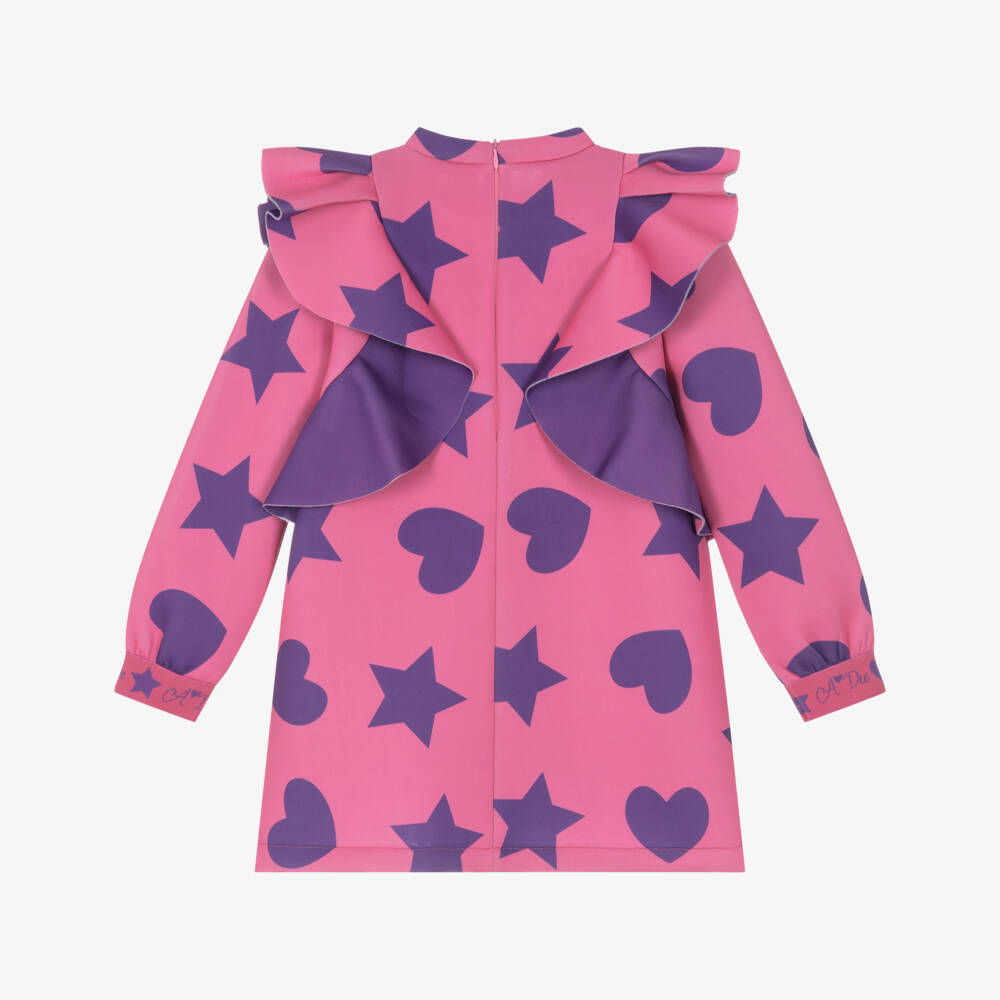 A Dee-Girls Ruffled Pink Scuba Dress | Childrensalon Outlet
