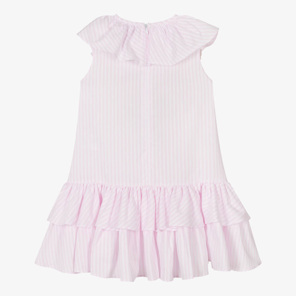 A Dee-Girls Ruffled Pink Stripe Dress | Childrensalon Outlet