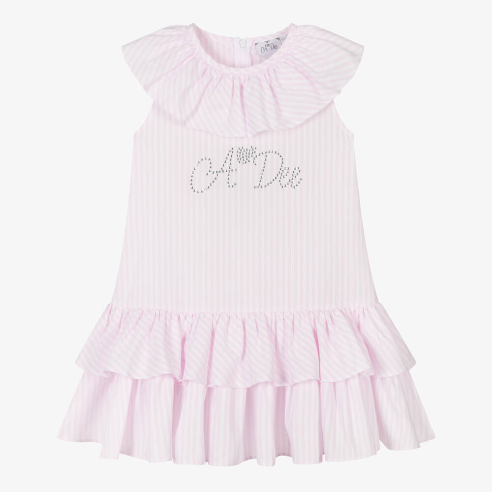 A Dee-Girls Ruffled Pink Stripe Dress | Childrensalon Outlet