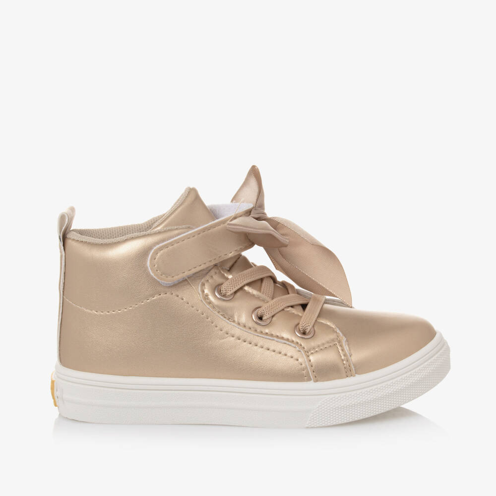 A Dee-Girls Shimmering Gold High Tops | Childrensalon Outlet