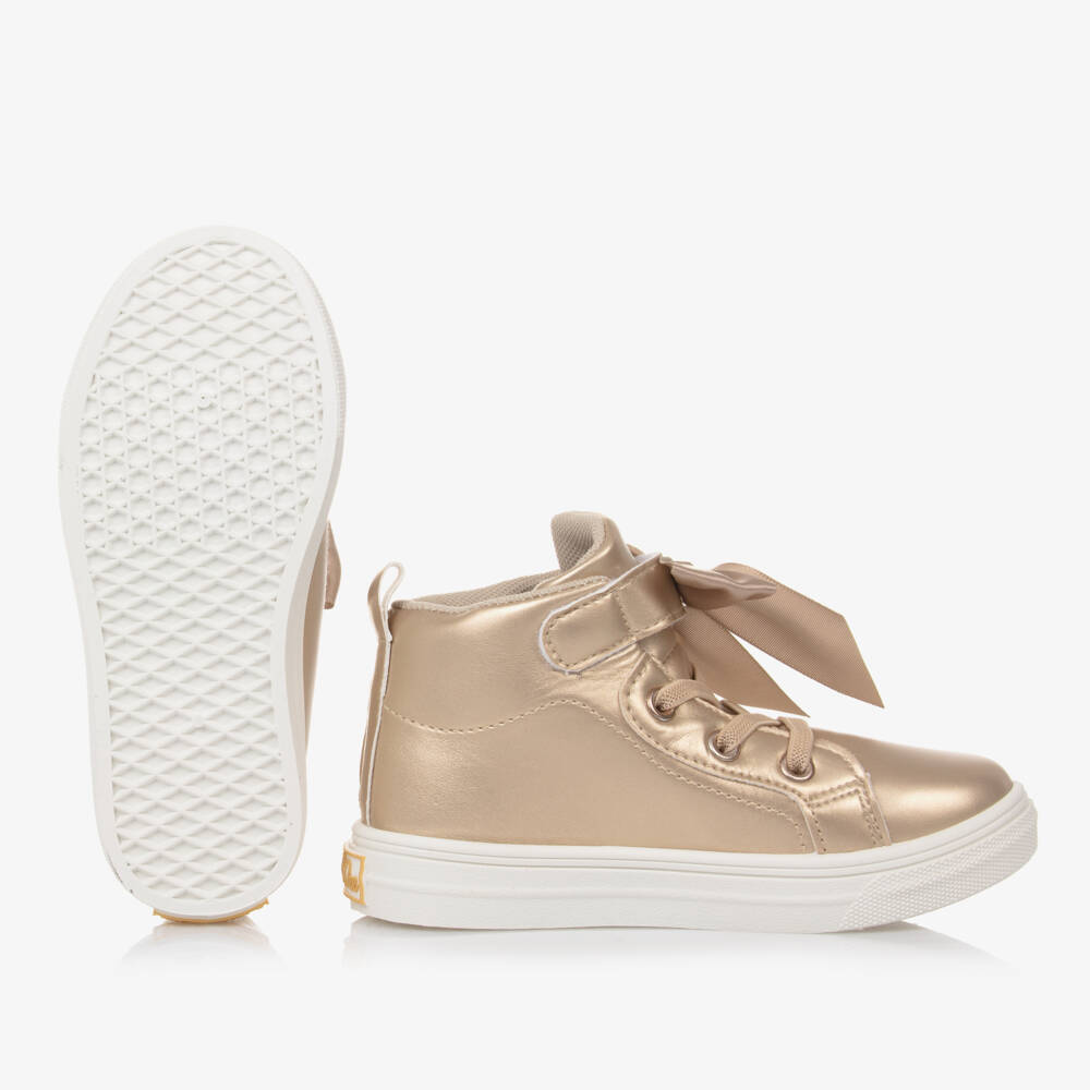 A Dee-Girls Shimmering Gold High Tops | Childrensalon Outlet