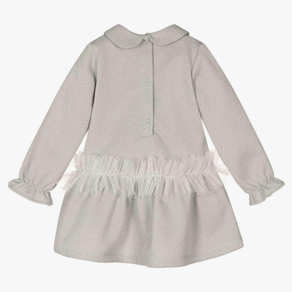 A Dee-Girls Silver Cotton Dress | Childrensalon Outlet