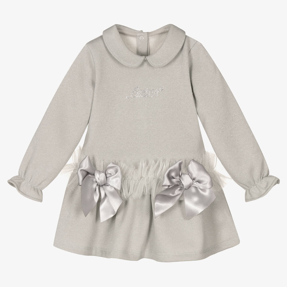 A Dee - Robe argentée en coton fille | Childrensalon