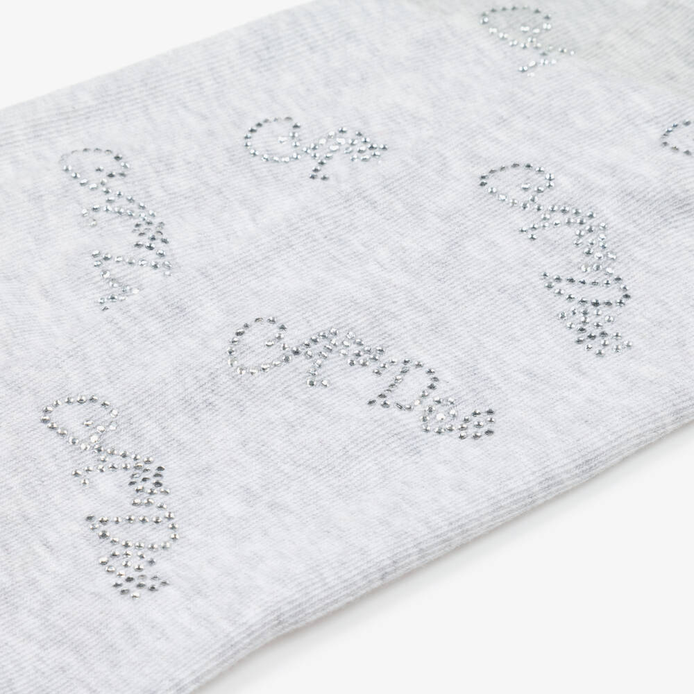 A Dee-Girls Silver Embellished Knit Tights | Childrensalon Outlet