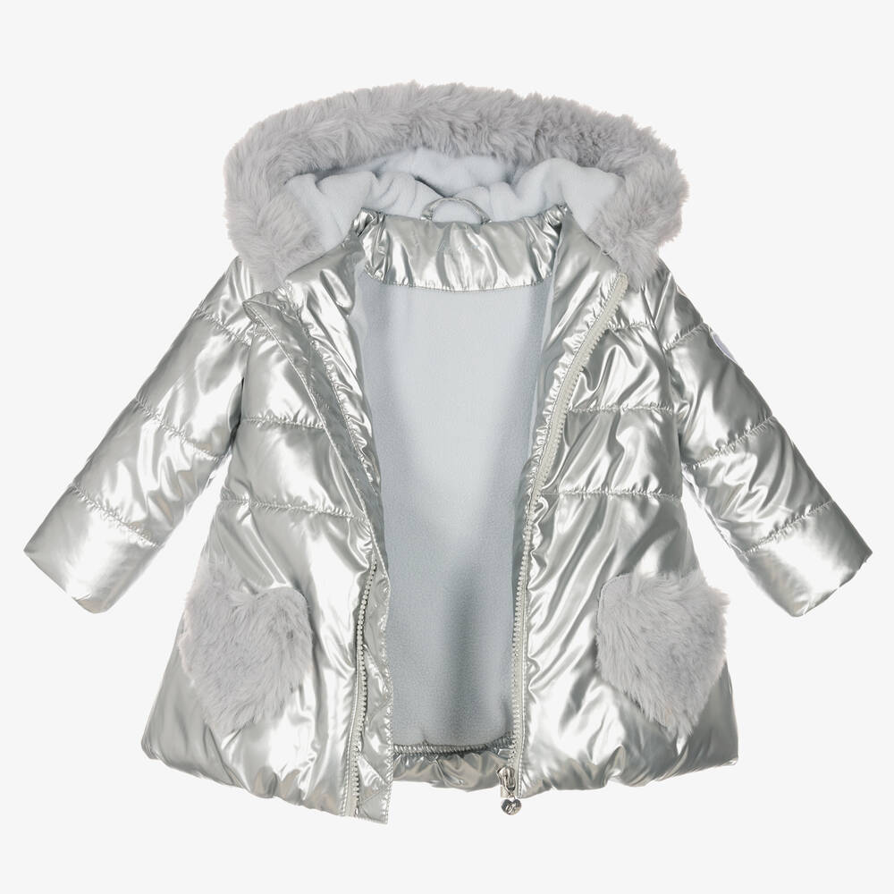 Girls silver coat 2025