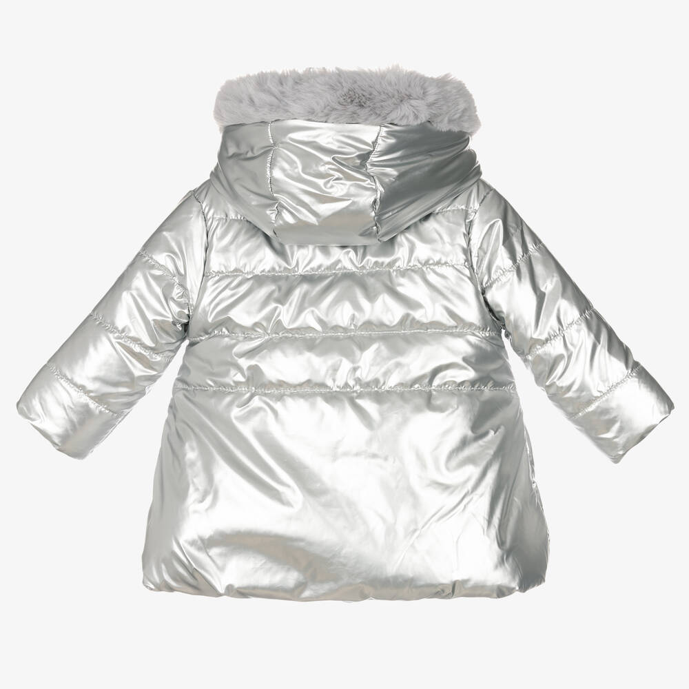 آدي-معطف بافر أطفال بناتي لون فضّي | Childrensalon Outlet