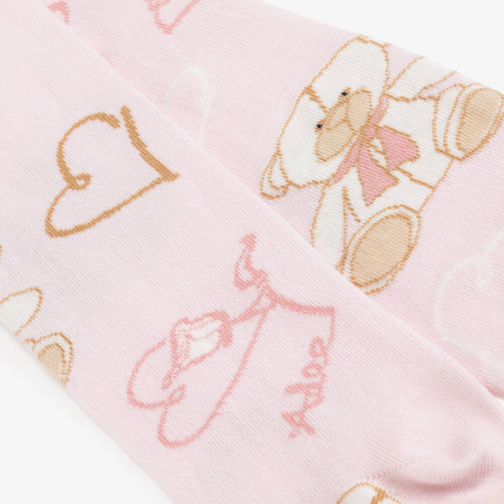 A Dee-Girls Soft Pink Patterned Tights | Childrensalon Outlet
