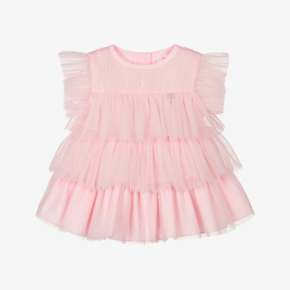 A Dee-Girls Soft Pink Ruffle Dress | Childrensalon Outlet