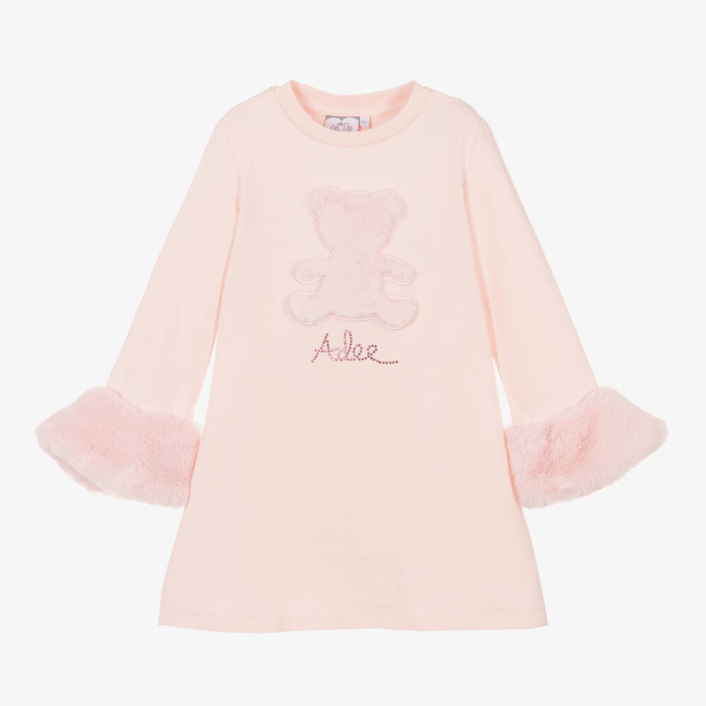 A Dee-Girls Soft Pink Teddy Dress | Childrensalon Outlet