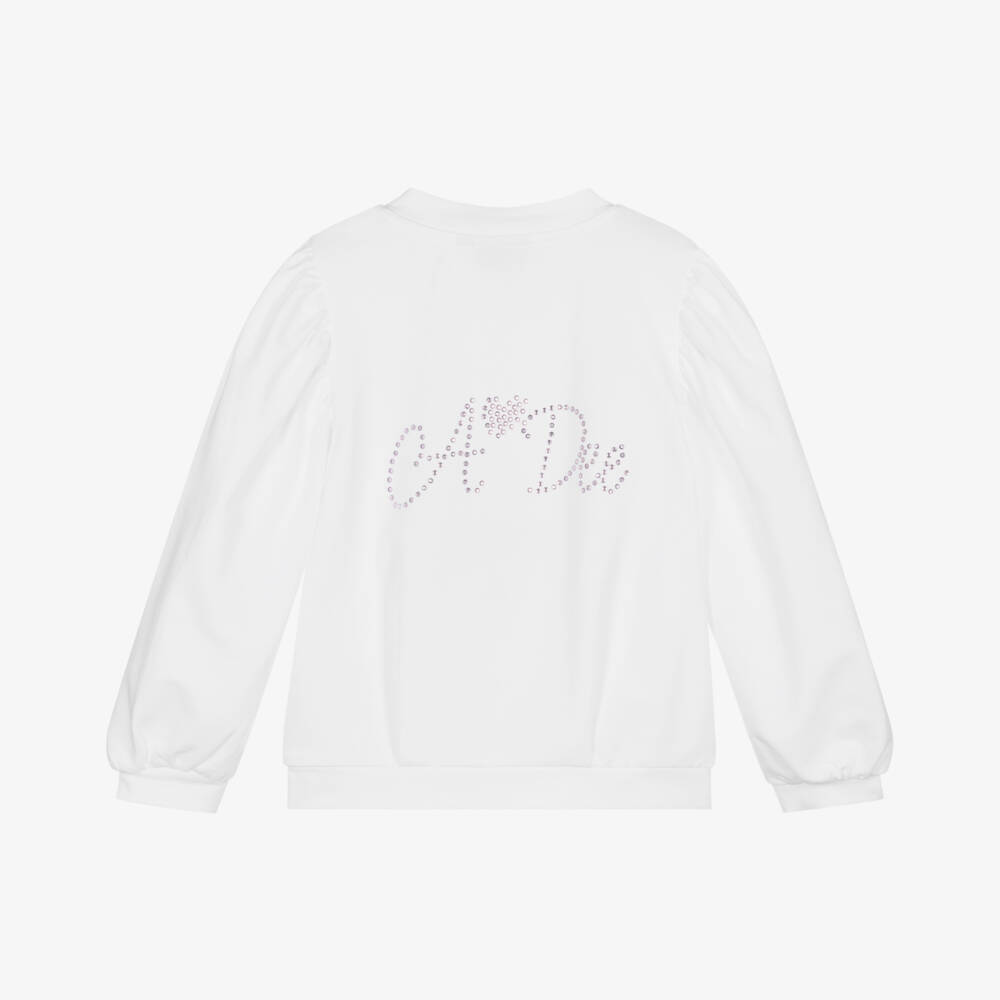 A Dee-Girls Soft White Knit Cardigan | Childrensalon Outlet